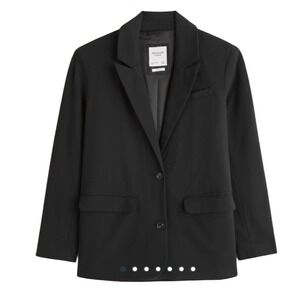 Abercrombie & Fitch Boyfriend Blazer Black Two Button Lined Jacket XSP Petite